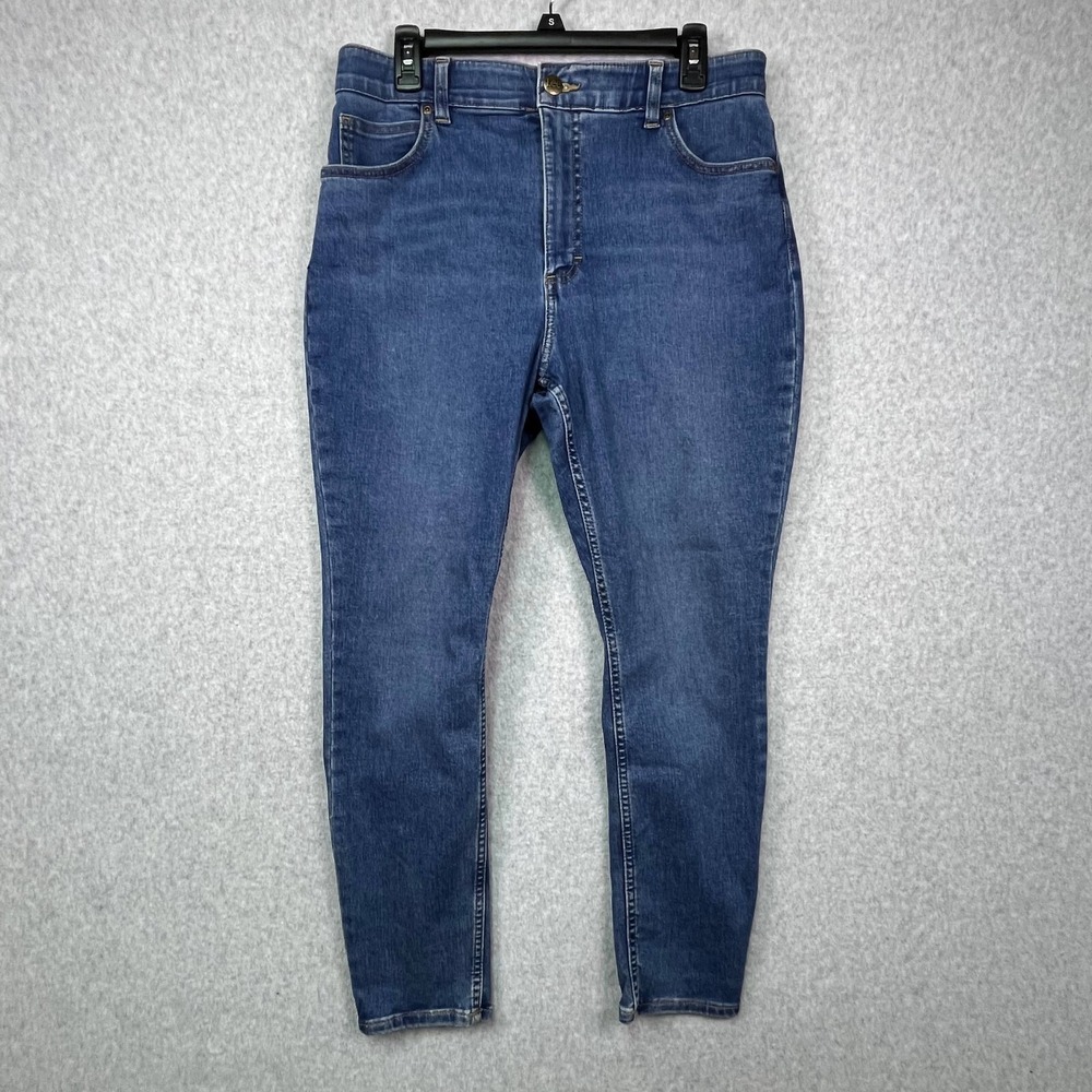 Lee Jeans Women's 14 Blue Denim‎ Stretch Skinny Jeans High Rise 32x26